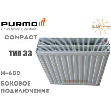 Радіатор сталевий Purmo Compact C33 600x500 бокове підключення