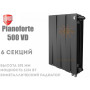 Биметаллический радиатор 6 секций ✓ PianoForte VD 500 ✓ Черный цвет Noir Sable ✓ Дизайн-радиатор ✓ Глубина секции 100 мм ✓ Нижний монтаж ✓ Royal Thermo