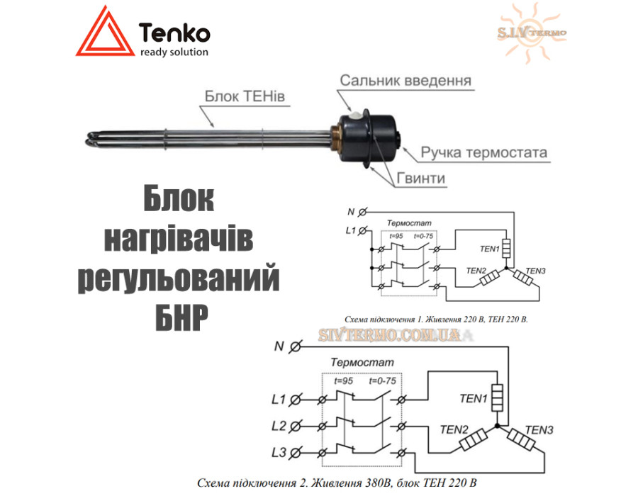 Блок електричних нагрівальних елементів ✓ 3 кВт ✓ Управління: Механічне ✓ Напруга живлення: 220В 1Ф ✓ Харків - Україна