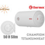 Узкий электрический бойлер Термекс ☼ Champion TitaniumHeat Slim ☼ 50 литров ☼ Горизонтальный монтаж ☼ Россия 