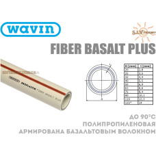 Труба PPR Fiber Basalt Plus DN 20 (S3,2/SDR7,4) Wavin Ekoplastik