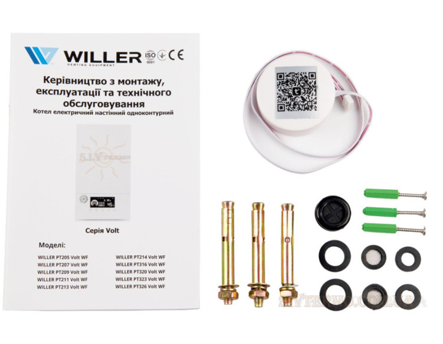 Котел електричний опалювальний WILLER Volt WF ✓ PT213 ✓ 13 кВт (220В 1Ф, 380В 3Ф) ✓ Вбудований бак ✓ Вбудований насос ✓ Німеччина – Китай