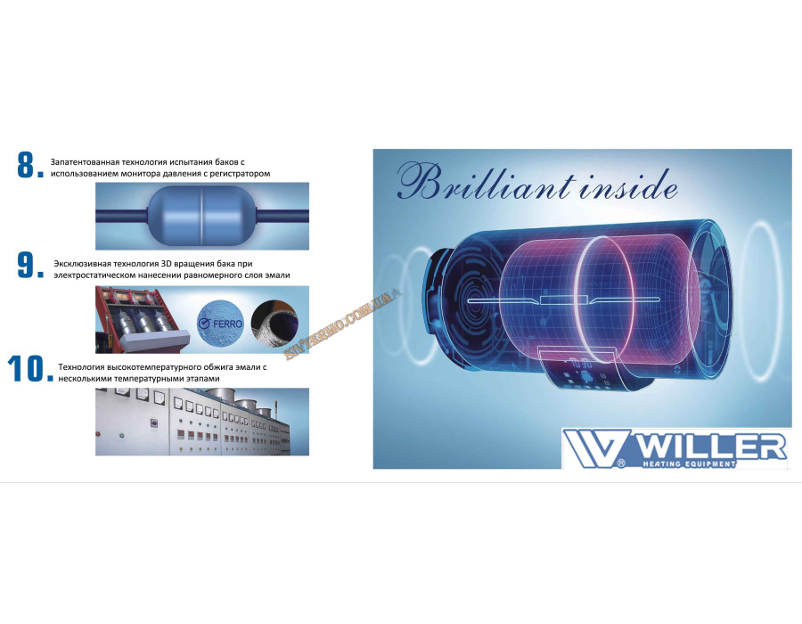 Бойлер Willer ✓ premium DHE EV100DR ✓ об'єм 100л ✓ Китай